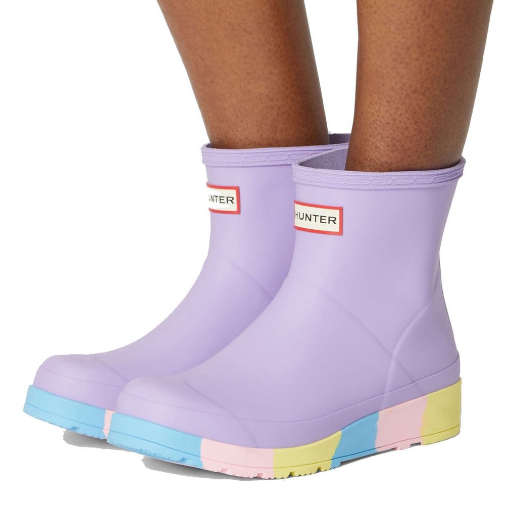 Brand New Women Hunter Rain Boot Lavender multi color Size 8